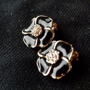 Panetta vintage clip-on flower earrings